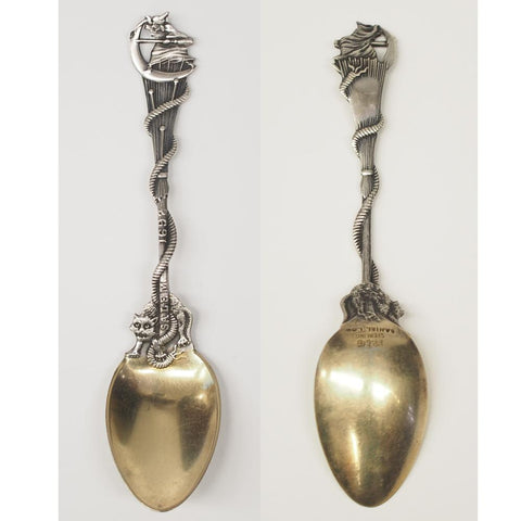 Antique Daniel Low Sterling Silver Salem Mass. Souvenir Spoon