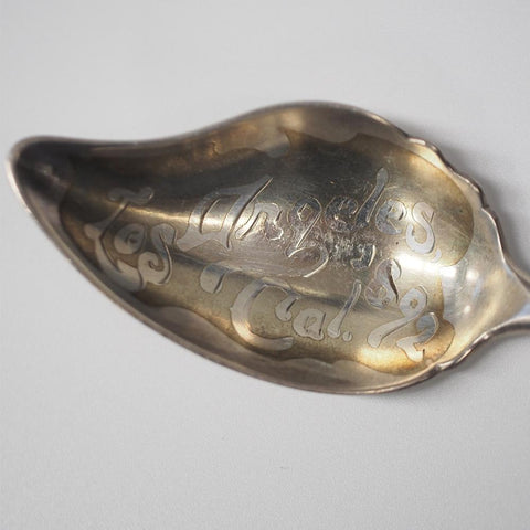 1892 Wendell Sterling Silver Las. Angeles CA. Jelly/Preserves Souvenir Spoon