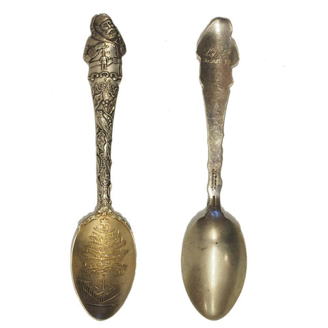 1893 J.H. Johnston & Co Merry Christmas/ Santa Claus Sterling Silver Souvenir Spoon