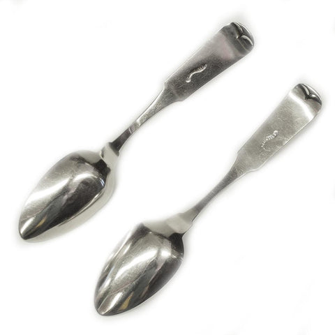 Pair of Vintage W. Mitchell J. Richmond Coin Silver Serving Spoons