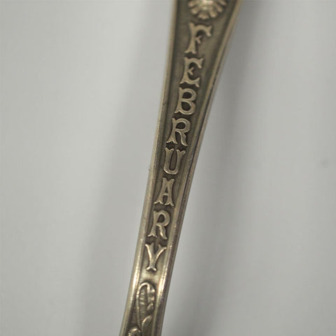 Vintage Gorham Sterling Silver February Birth Zodiac Souvenir Spoon