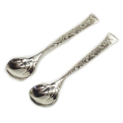 Pair of Tiffany & Co. Vine Pattern Sterling Silver Spoons