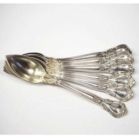 Six Gorham Chantilly Sterling Silver Grapefruit Spoons
