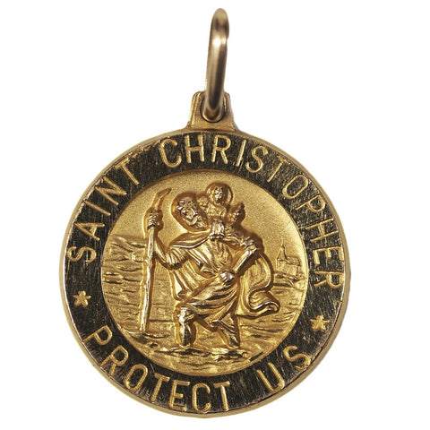 St. Christopher Protect Us 14K Gold Charm/Pendant
