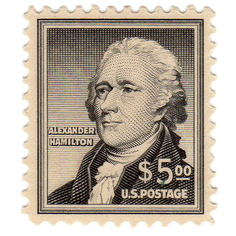 1954 United States $5 Alexander Hamilton Scott #1053 Stamp - V.F. O.G. N.H.