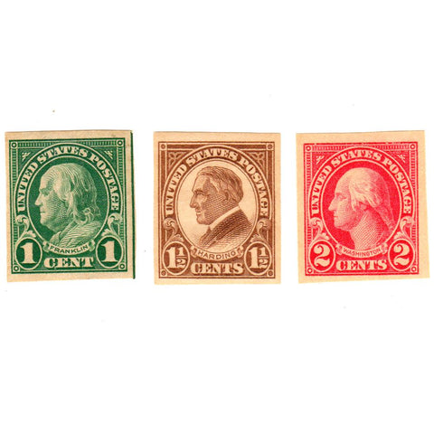 United States Franklin, Harding & Washington Stamp Trio Scott # 575-577 - V.F. N.H. O.G.