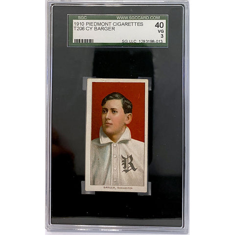 T206 - (1910) Cy Barger Rochester Piedmont - SGC 40 VG 3