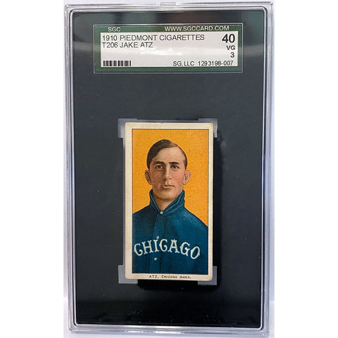 T206 - (1910) Jake Atz Chicago White Sox Piedmont - SGC 40 VG 3