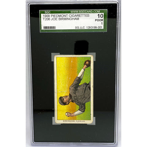 Naps Mlb T206 - (1909) Joe Birmingham Cleveland Naps Piedmont - SGC 10 Poor 1