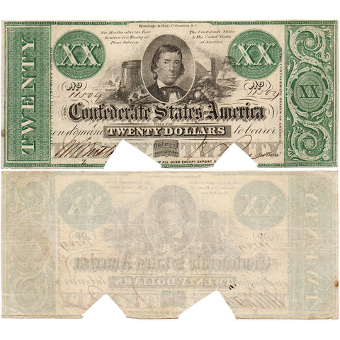 T-26 Sept. 2 1861 $20 Confederate States of America (C.S.A.) PF-3/Cr.145 COC - Very Fine