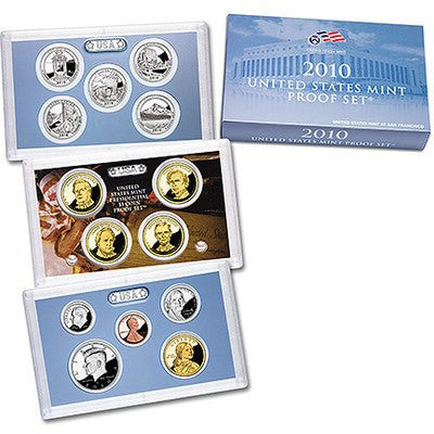 2010-S American The Beautiful 14 Coin Clad Proof Set, In Original Mint Box with COA
