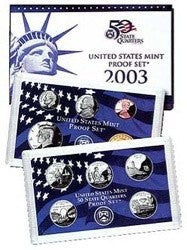 2003-S Statehood 10 Coin Clad Proof Set, In Original Mint Box with COA