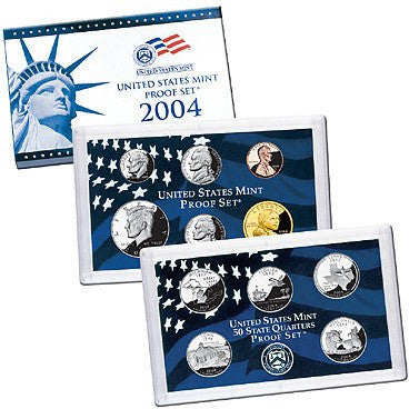 2004-S Statehood 11 Coin Clad Proof Set, In Original Mint Box with COA