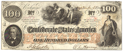 T-41 Sept. 25 1862 $100 Confederate States of America (C.S.A.) PF-11/Cr.319 ~ Crisp Uncirculated