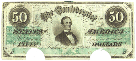 T-50 Dec. 2 1862 $50 Confederate States of America (C.S.A.) PF-11/Cr.357 ~ Choice Very Fine COC