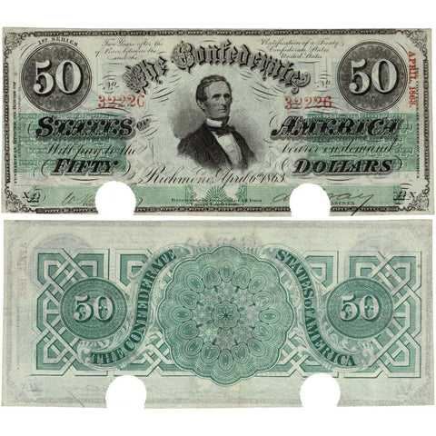 T-57 Apr. 6 1863 $50 Confederate States of America (C.S.A.) - Crisp Uncirculated