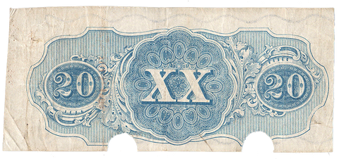 T-58 Apr. 6 1863 $20 Confederate States of America (C.S.A.) PF-29/Cr.428 - Very Fine COC