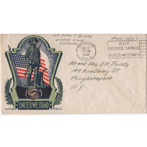 Jul. 9, 1942 "United We Stand" WW2 Patriotic Cover