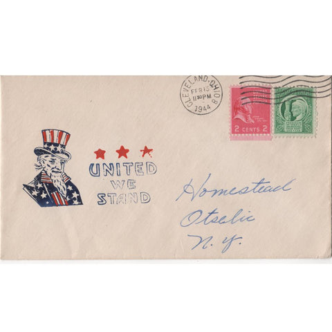 Feb. 13, 1944 "United We Stand" WW2 Patriotic Cover