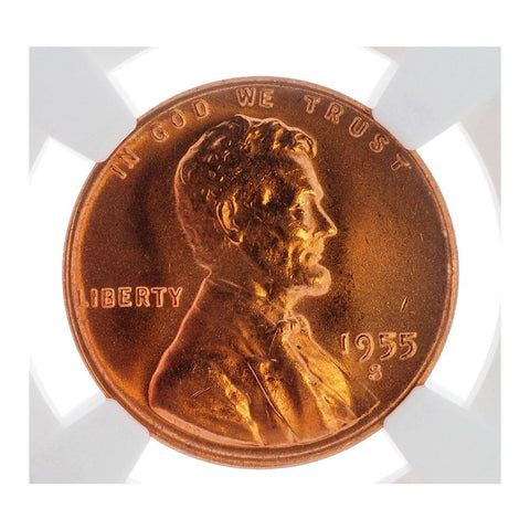 1955-S Lincoln Cent - NGC - MS 66 RD
