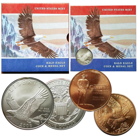 2008 United States Mint Bald Eagle Coin & Medal Set