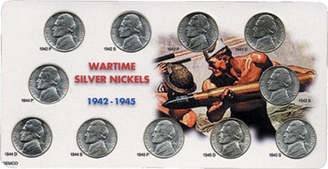 World War II "Wartime" Jefferson Nickel Sets - 1942 to 1945 P-D-S - PQ BU