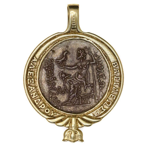 Alexander III "The Great" AR Tetradrachm in 14K Gold Pendant by Aber & Levine