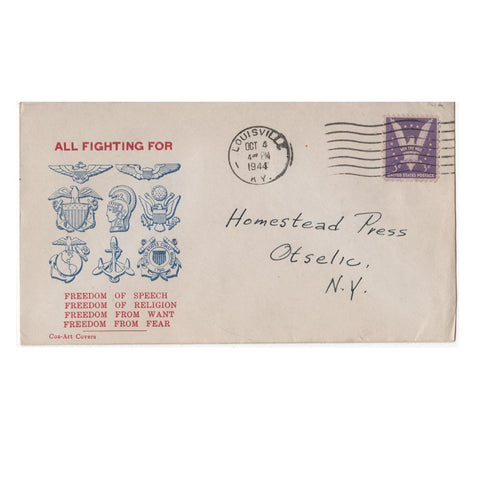 Oct. 4, 1944 "All Fighting For Freedom" WW2 Patriotic Cover