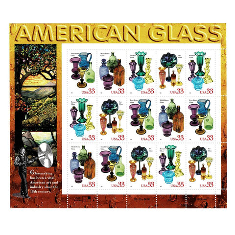 1999 33c Scott #3325-28 American Glass Sheet (15) MNH