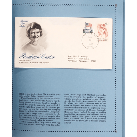 America's First Ladies Cover Collection, Postal Commemorative Society, 40 Covers in Book