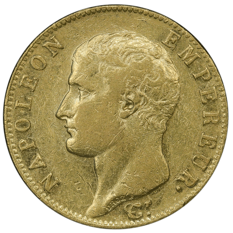 AN13 (1805) French Napoleon 20 Franc Gold Coin KM.663.1- F/VF