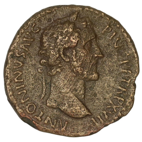 Roman Empire, Antoninus Pius AE Sestertius 153-154 AD - Very Fine