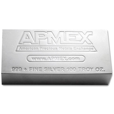 APMEX 100 toz .999 Silver Bar
