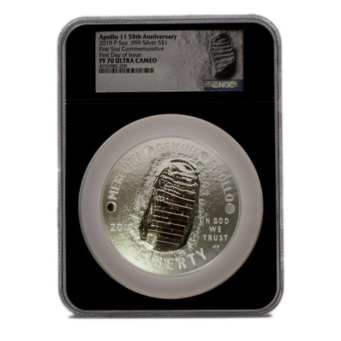 2019-P Apollo 11 5oz Commemorative Silver Coin in NGC PF70 Ultra Cameo