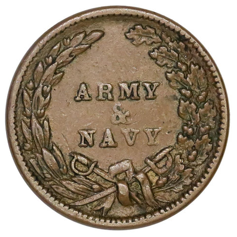 1863 Army Navy Civil War Token - Extremely Fine+