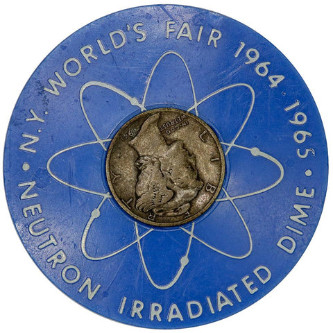 1964-1965 New York Worlds Fair Neutron Irradiated Mercury Dime