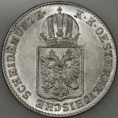 1848-A Austria Silver 6 Kreuzer KM.2199 - Uncirculated
