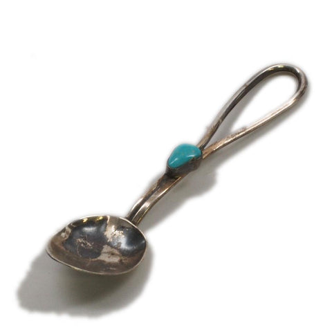 Handmade Sterling Silver Turquoise Native American Baby Spoon