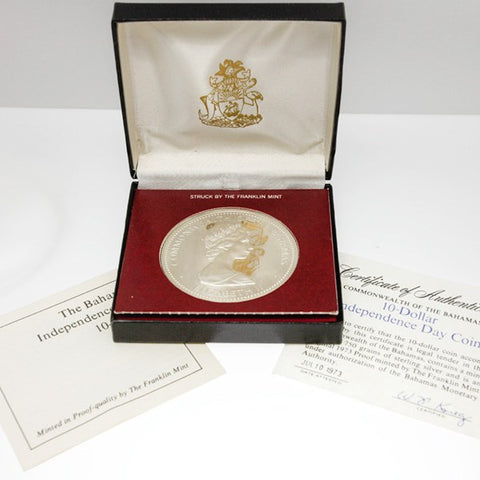 1973 Bahamas Sterling Silver $10 Independence Proof KM.42 - Gem Proof in Box