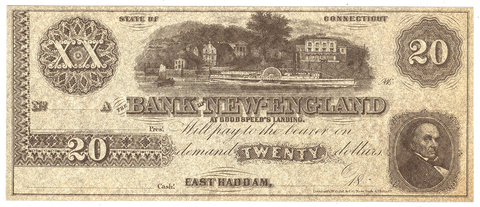 18__ $20 Bank of New England, East Haddam Remainder 110-G26a - Gem Crisp Uncirculated