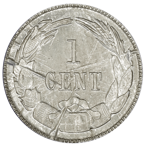 1861 (1961) Confederate Cent, Bashlow Restrike, Tin, Breen-8017 - Choice Uncirculated