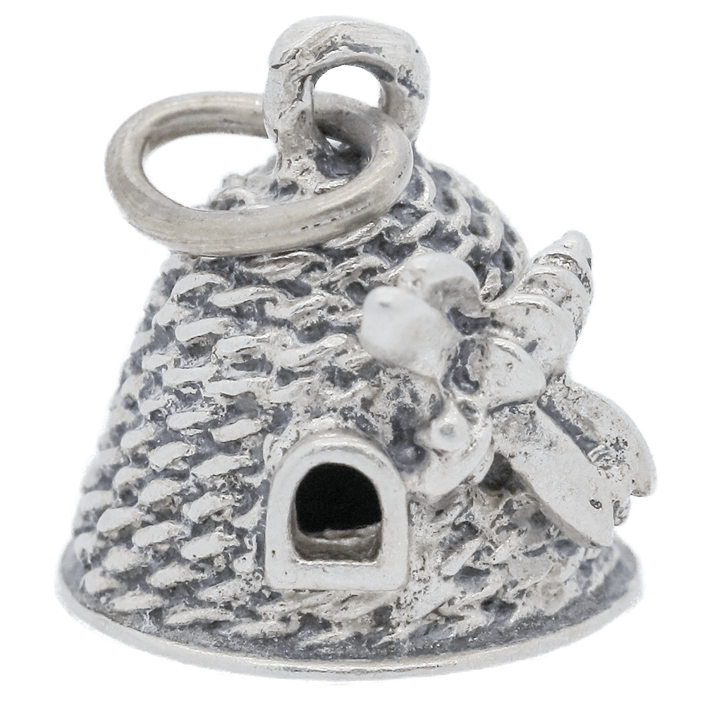 Cute Little Sterling Silver Beehive Charm, 925 Pendant, UK Made