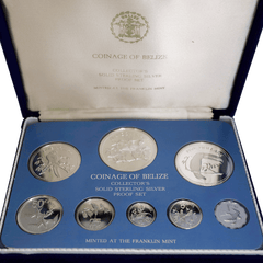 1975 Belize 8-Coin Silver Proof Set (Over 3.0 toz ASW) - Gem