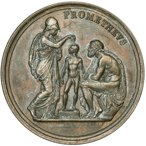 Bertel Thorvaldsen Prometheus Medal by Galeazzi 45mm/Bronze (Scarce) ~ AU