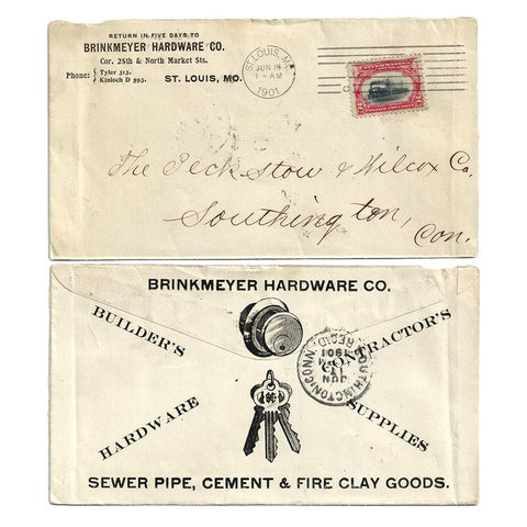 Jun 16, 1901 Brinkmeyer Hardware Advertising Cover St. Louis to Conn