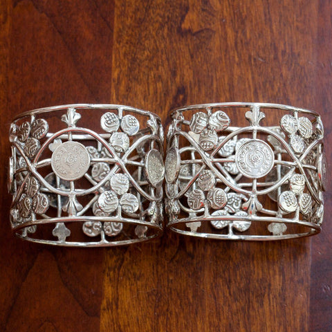 British Colonial Indian Silver Napkin Ring Pair (Coin Silver)