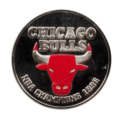 1996 Chicago Bulls 1oz Silver Medallion w/ Red-Colored Face