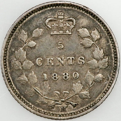 1880-H Canada 5 Cent Silver KM.2 - Very Fine