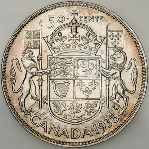 1938 Canada 50 Cent Silver KM.36 - PQ Brilliant Uncirculated