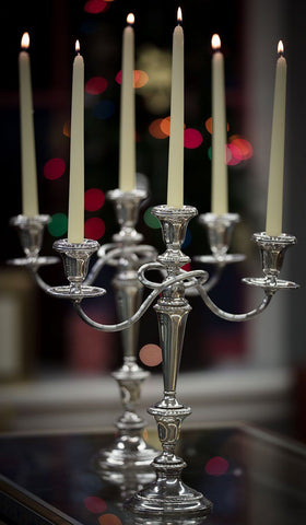 Pair of Large Crown Sterling Silver Candelabras - 14.5"x12.25"